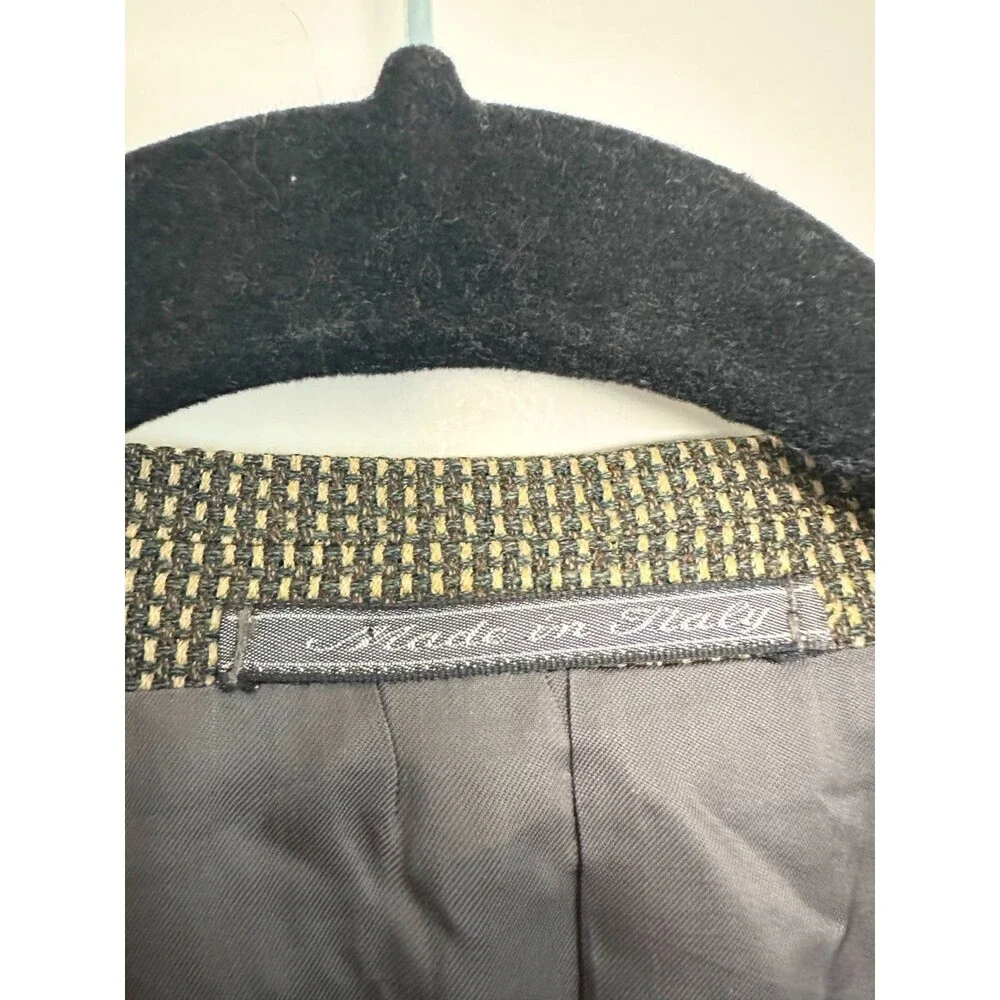 Ermenegildo Zegna Neiman Marcus 100% Wool Yellow Gray Sport Coat Blazer IT 58